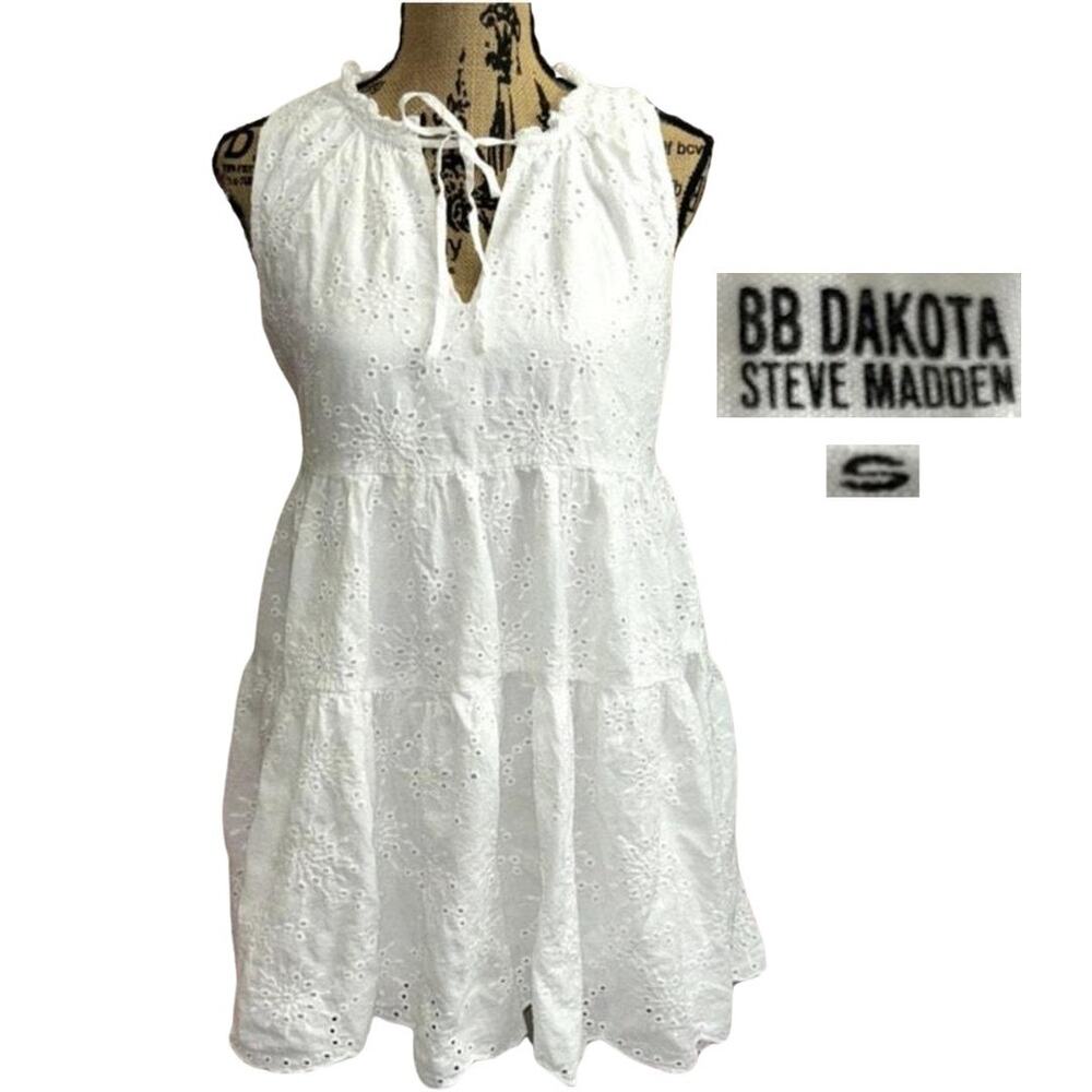 BB Dakota Steve Madden The Papaya Dress White Size Small Babydoll Boho Chic
